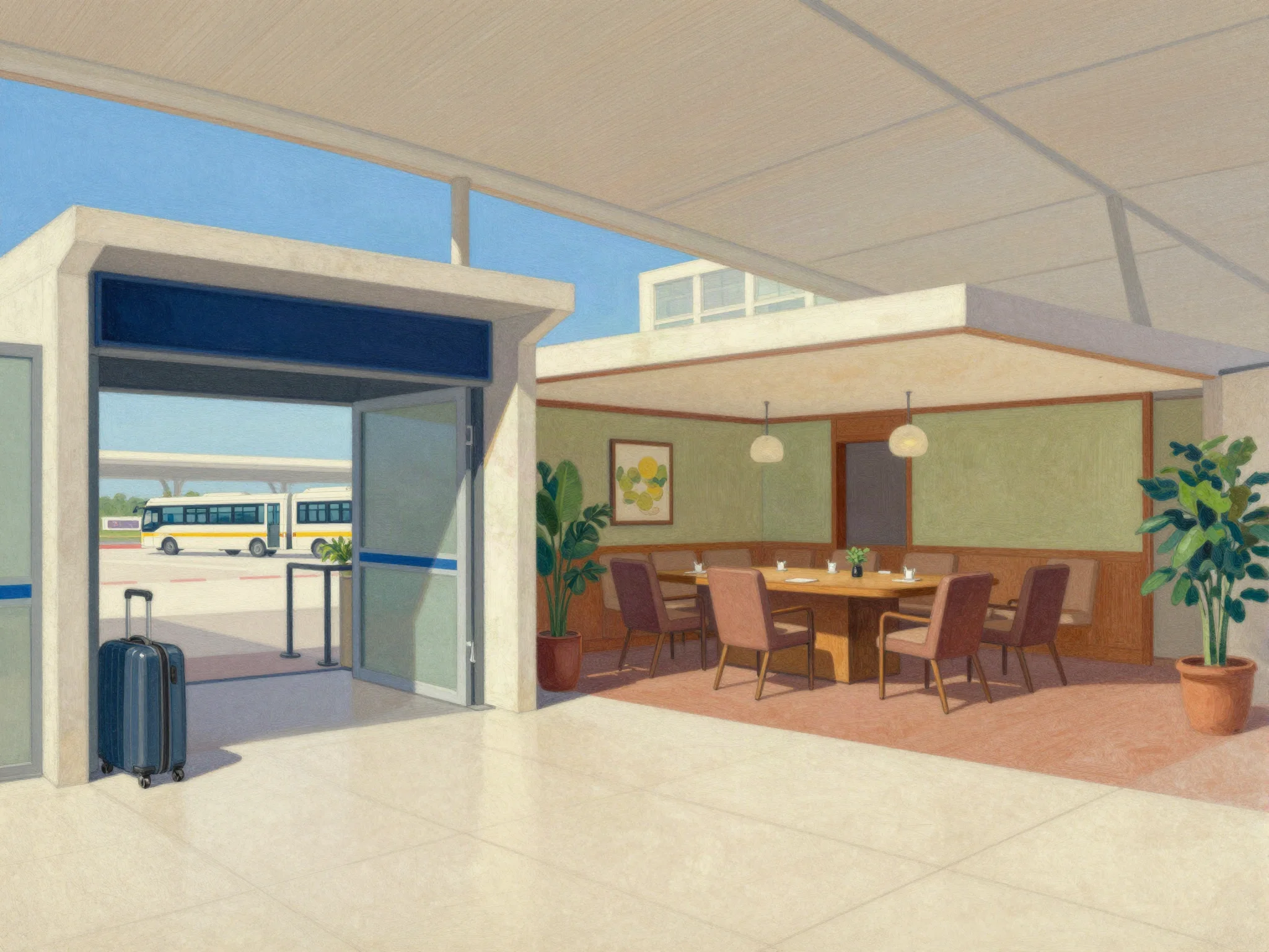 Planning illustration: An Athens airport meeting: plan for uneven arrivals
