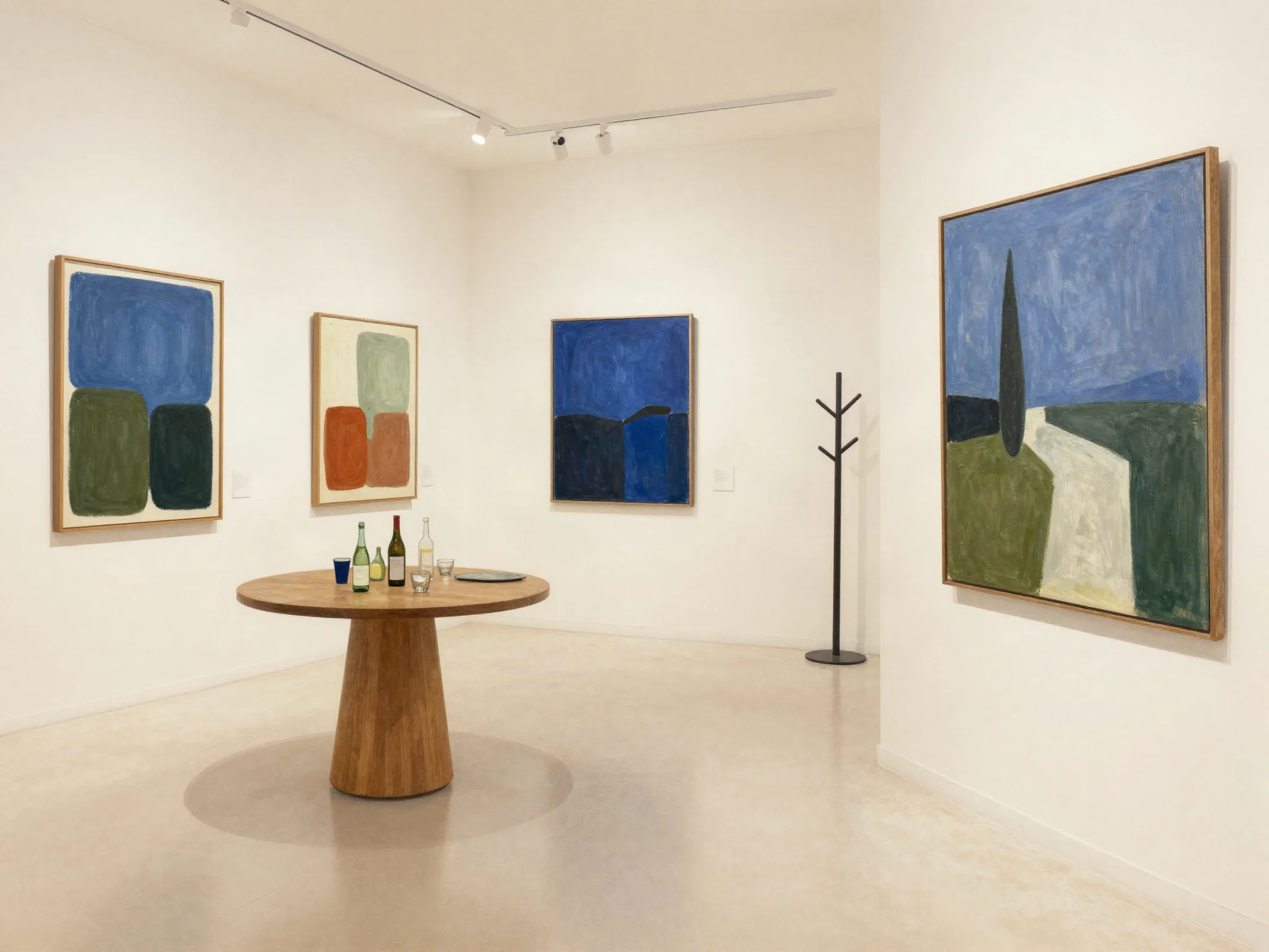 Planning illustration: An art-gallery reception should protect the viewing space