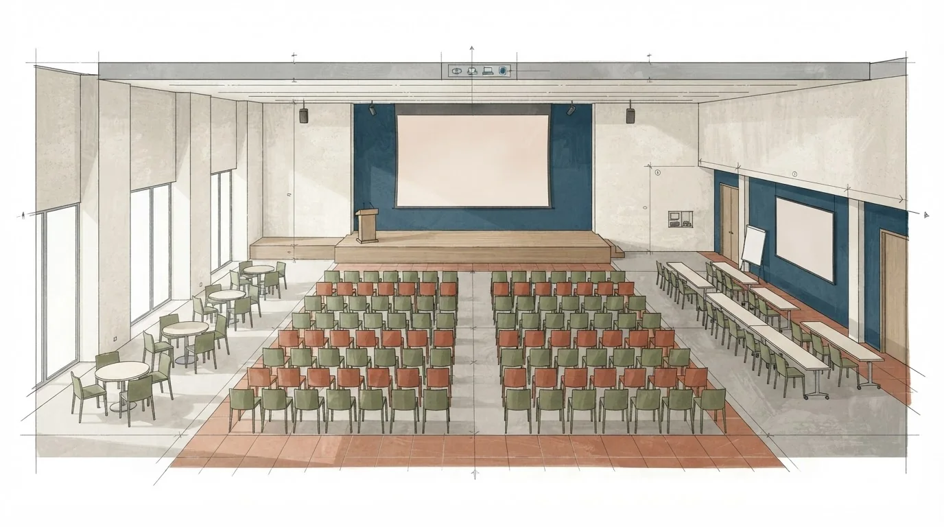 Illustrated venue setting: Conference capacity: ask for the layout, not just the number