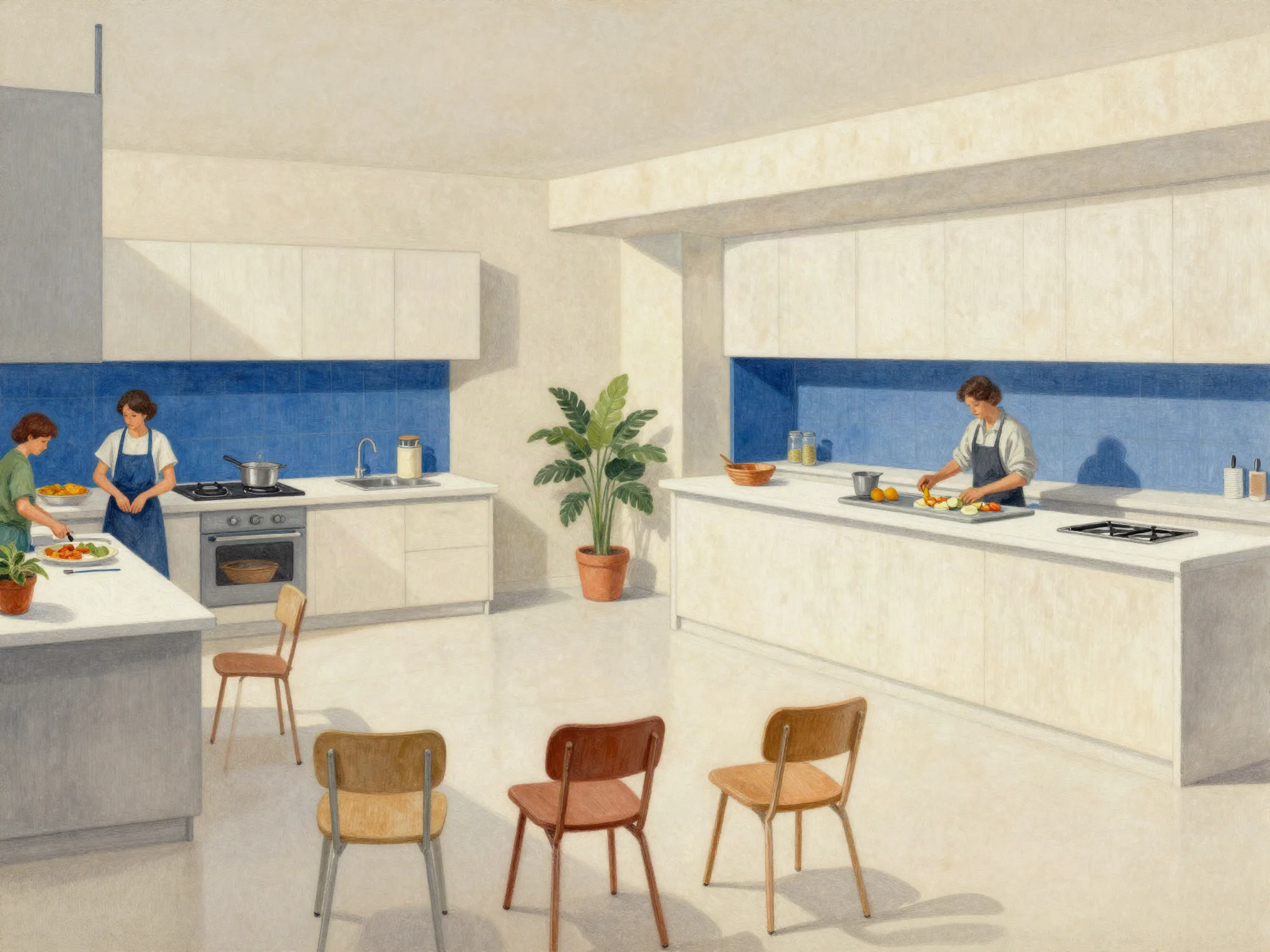 Planning illustration: A cooking team event: participation or demonstration?