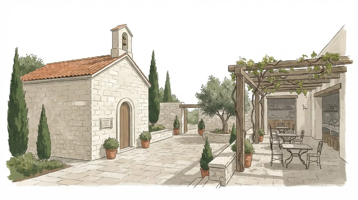 Illustrated venue setting: A chapel at the estate: which questions belong to whom?