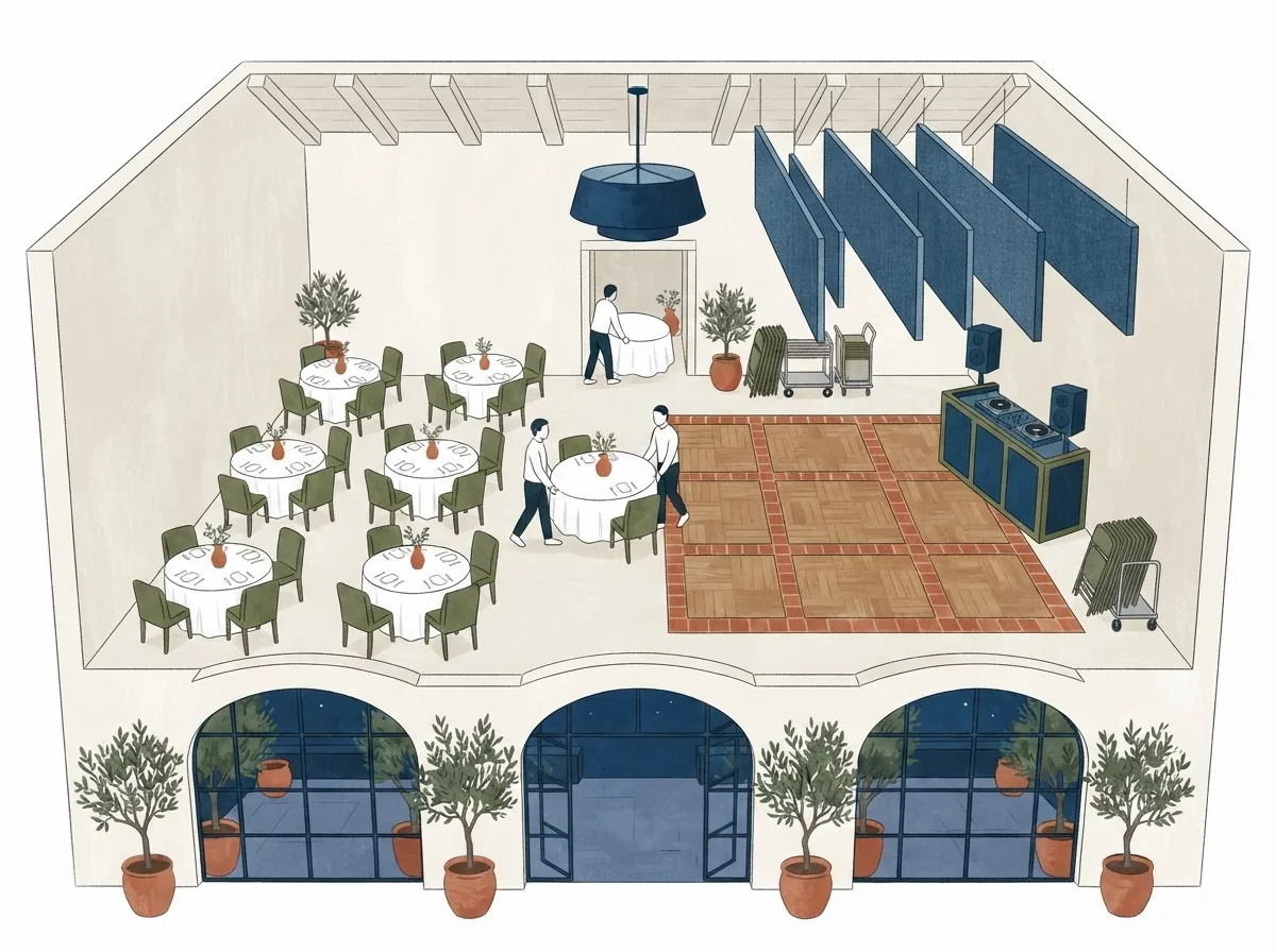 Planning illustration: A milestone birthday: choose the room around conversation and music