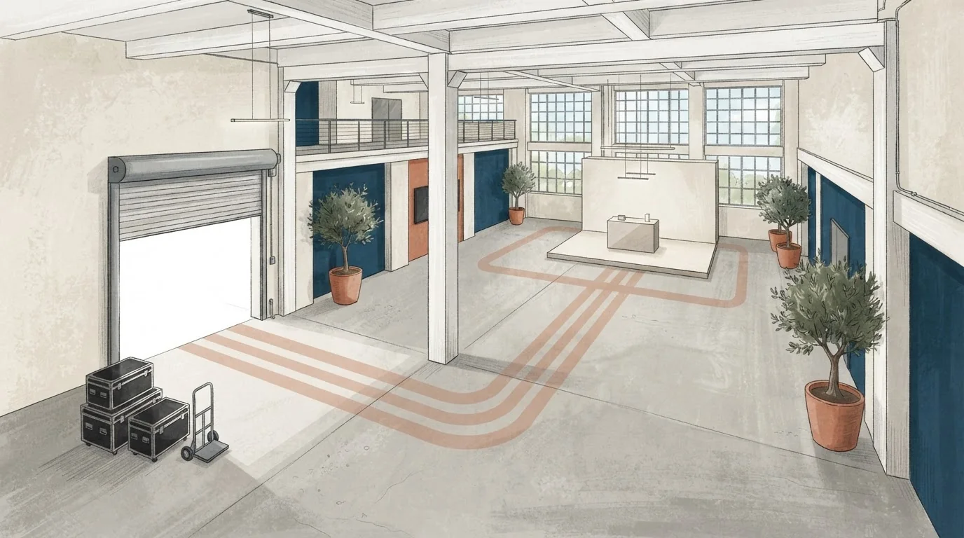 Illustrated venue setting: Product launch venues: test the delivery route first