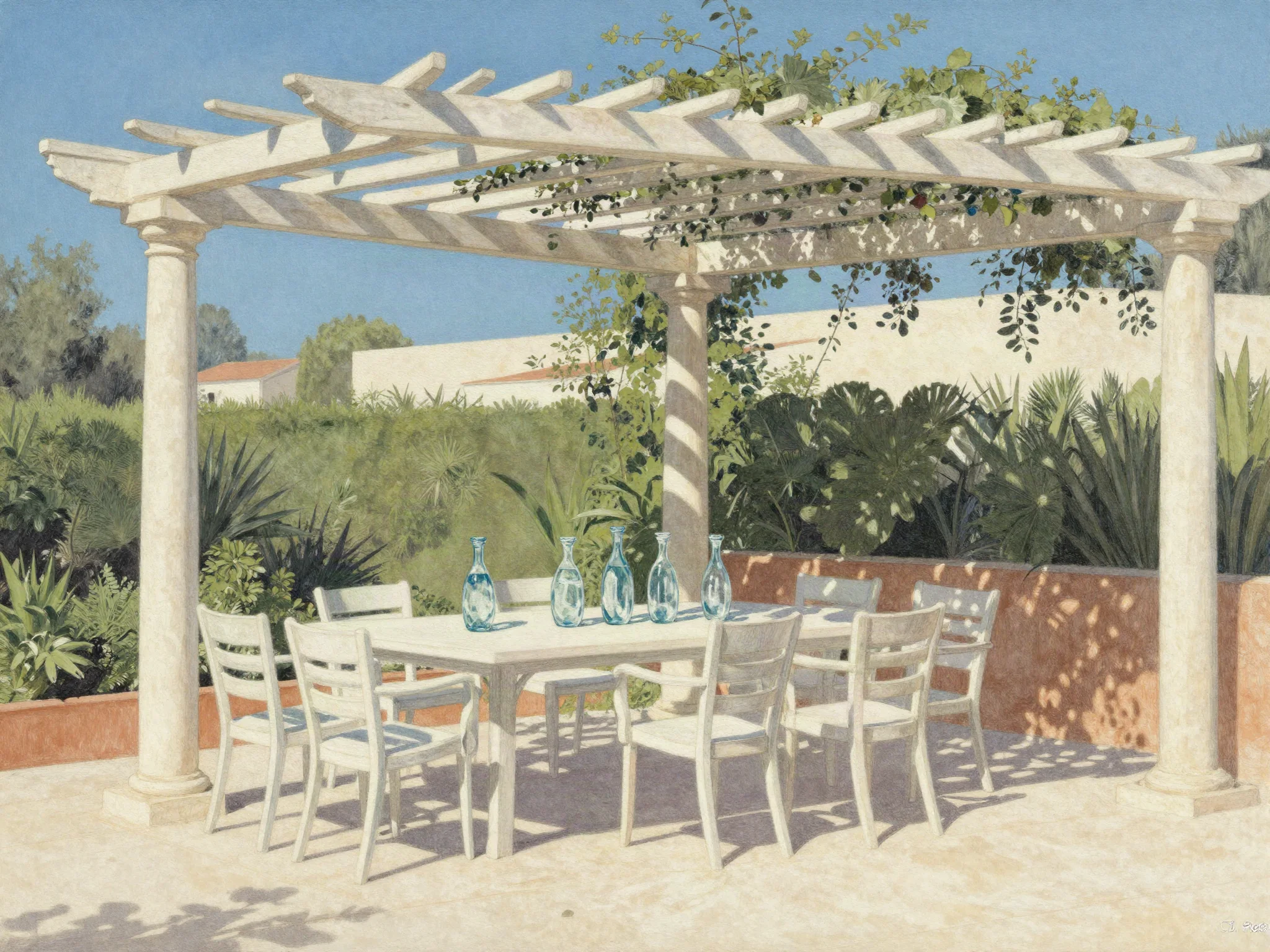 Planning illustration: A summer company party needs shade before styling