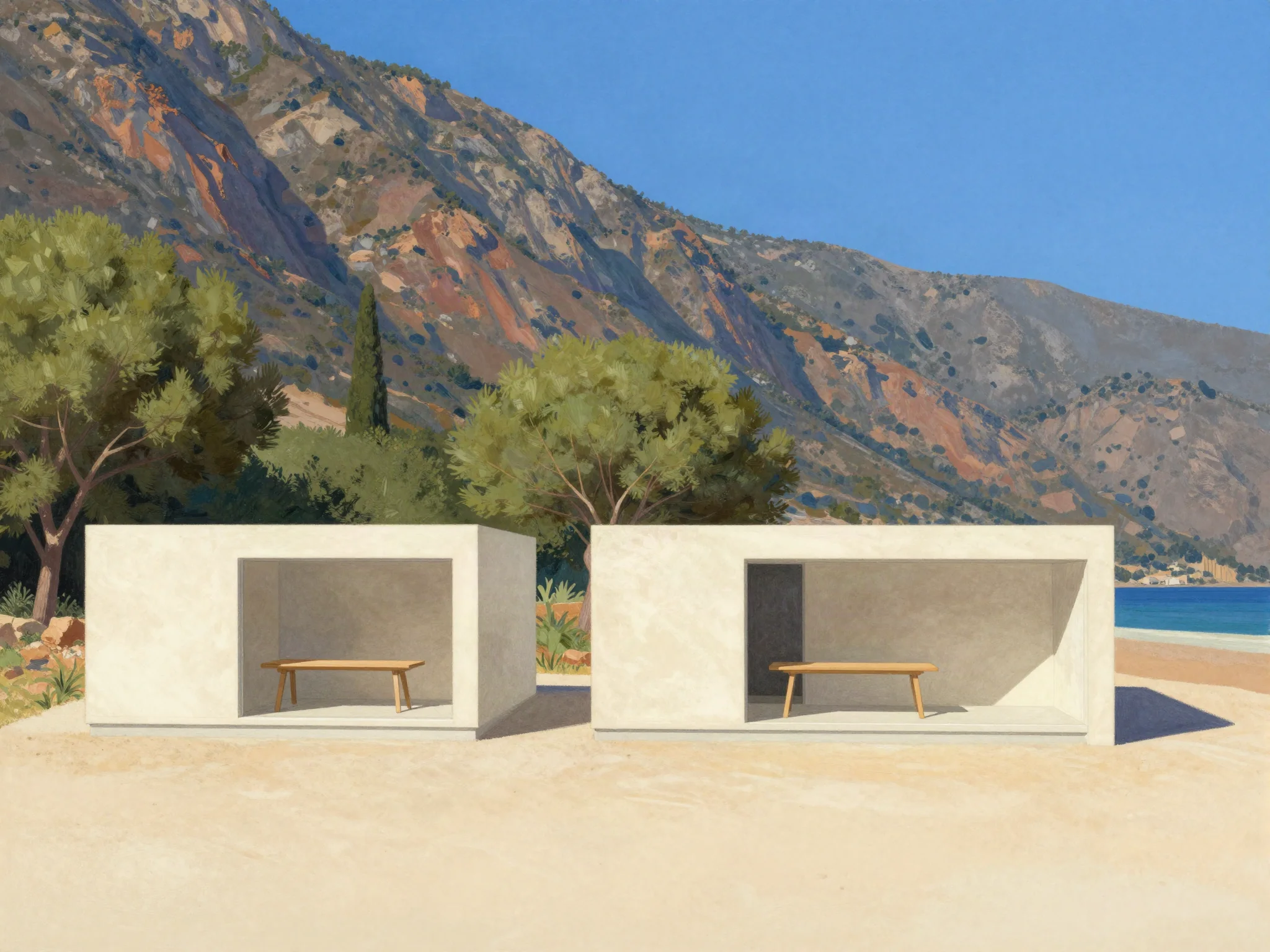 Planning illustration: A Pelion retreat: keep the working day close together