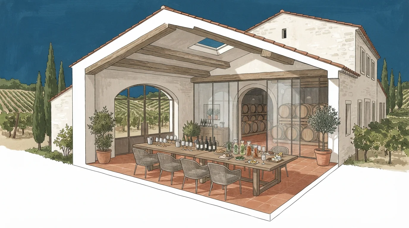 Illustrated venue setting: A wine-tasting event needs a plan for non-drinkers too