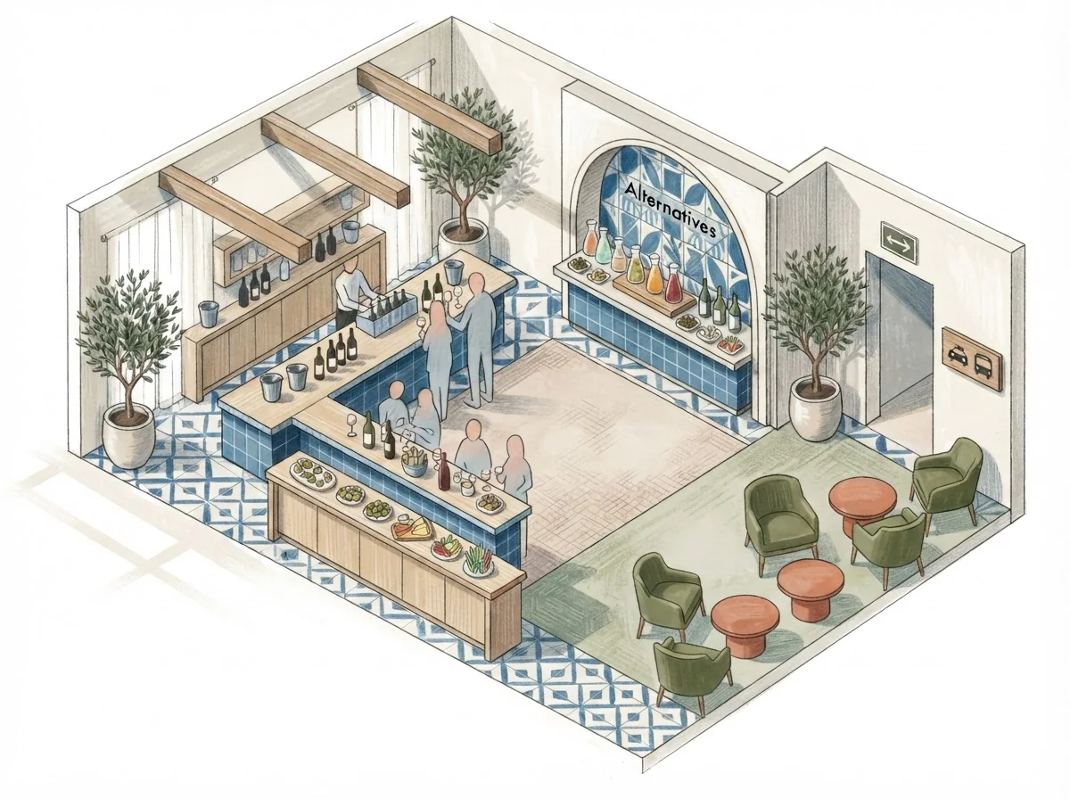 Planning illustration: A wine-tasting event needs a plan for non-drinkers too